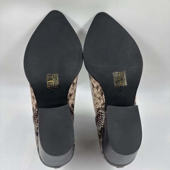Jeffrey Campbell Tan, Black & White Multicolor Snake Animal Print Boots Rella 9 - Picture 14 of 16